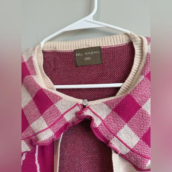 Anthropologie Bel Kazan Floral Gingham Removable Collared Duster Cardigan - Picture 11 of 15